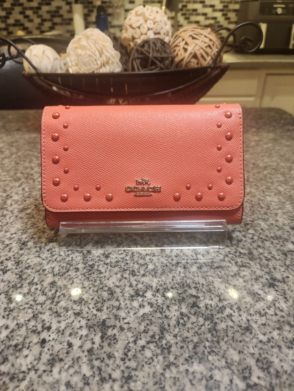 Coach Flap Phone Wallet with Studs